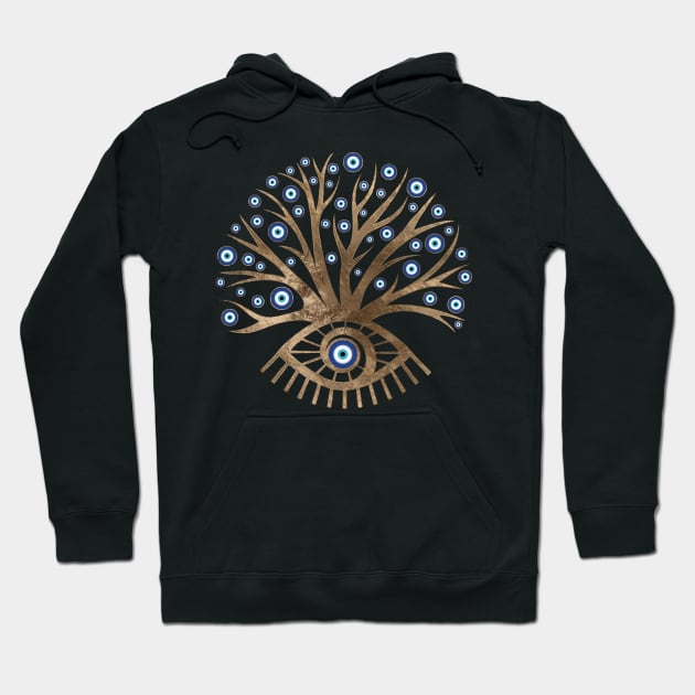 Greek Eye Tree - Mati Mataki - Matiasma Hoodie by Nartissima